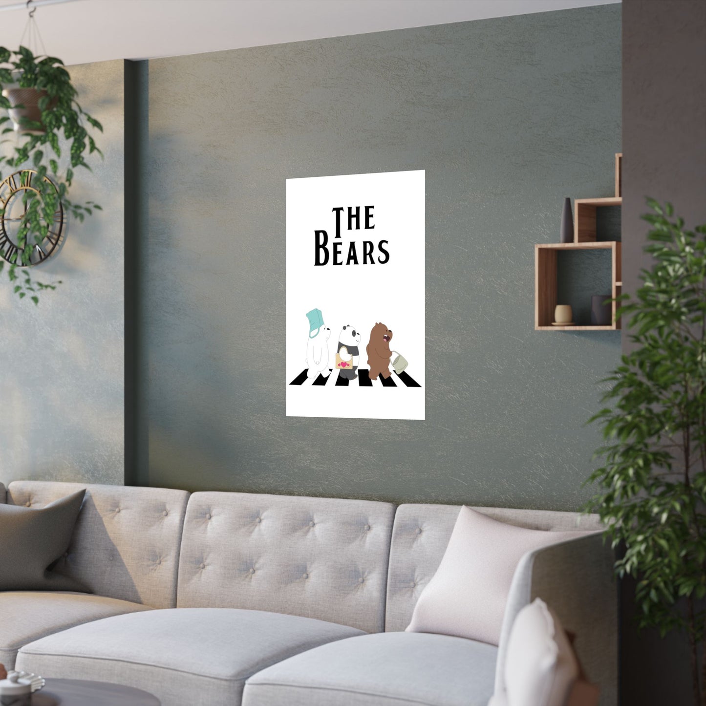 "Adventure Trio" – Playful Bear Satin Poster for Whimsical Decor