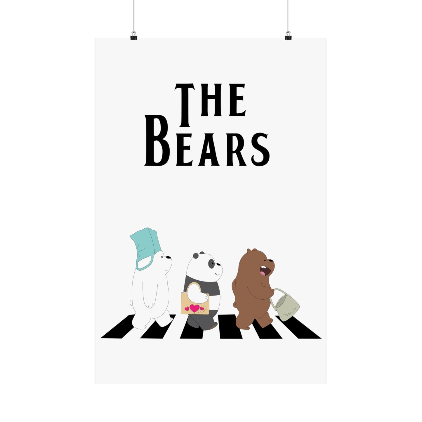 "Adventure Trio" – Playful Bear Satin Poster for Whimsical Decor