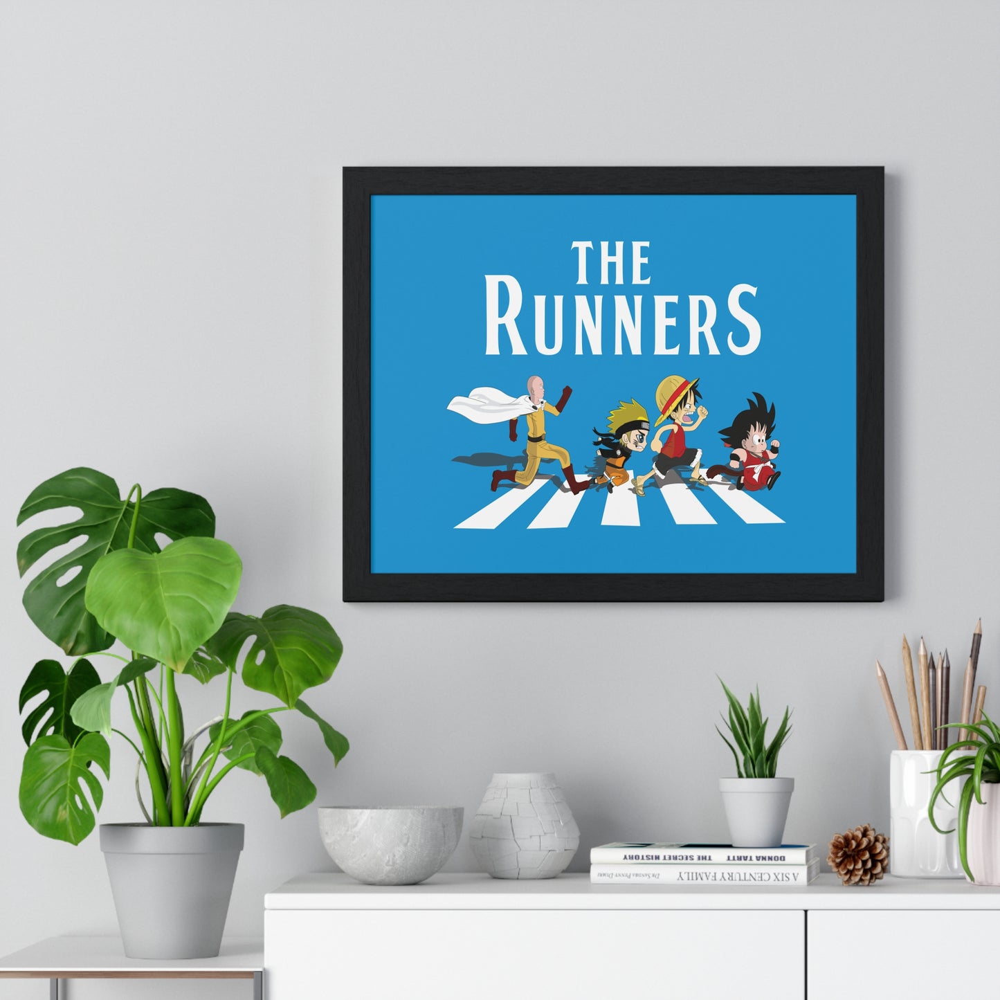 "The Runners" – Iconic Anime Characters Horizontal Framed Poster