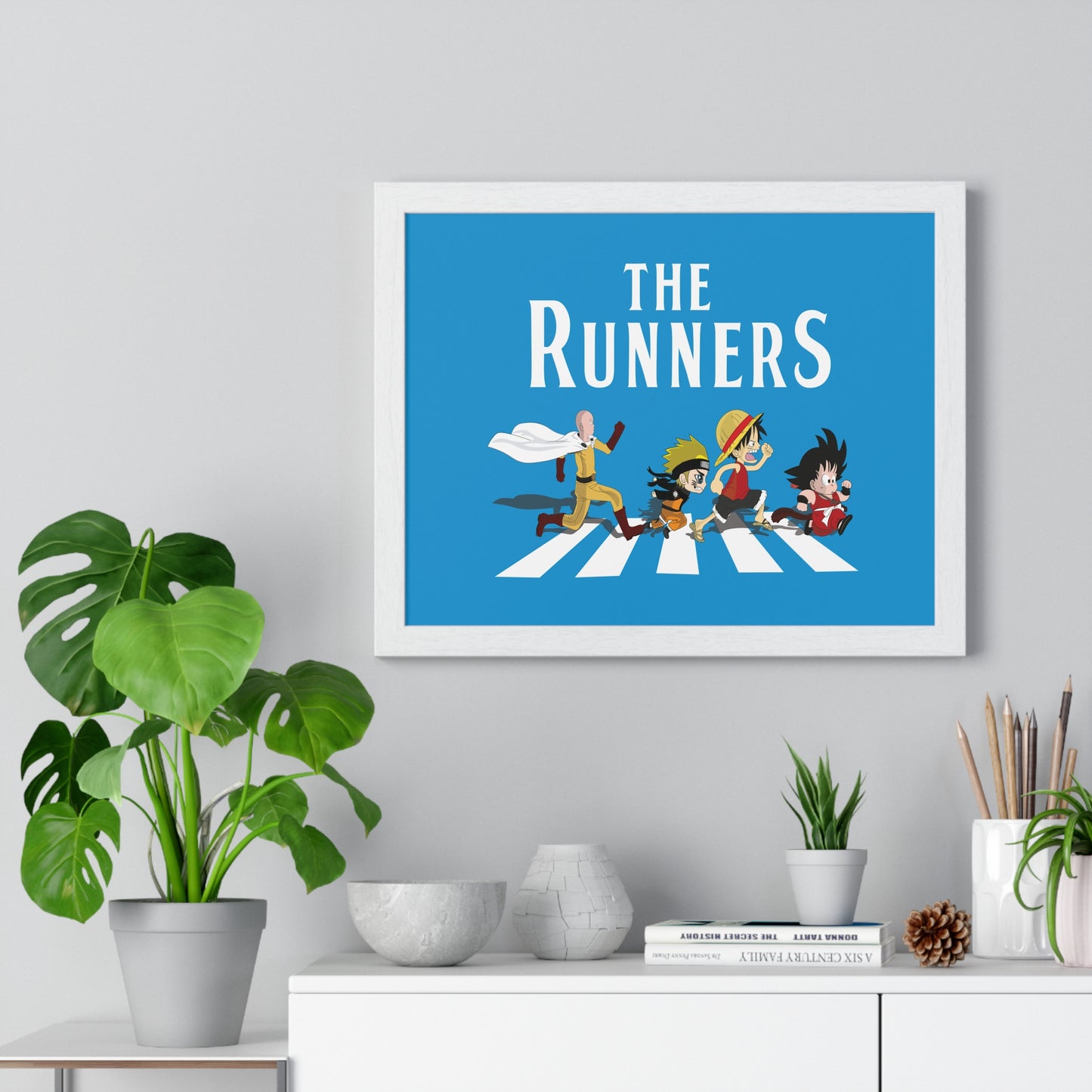 "The Runners" – Iconic Anime Characters Horizontal Framed Poster